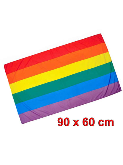 Gay Pride Flagge ca. 90 x 60 cm mit 90 cm Kunststoffstab