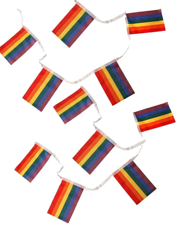 Gay Pride Regenbogen Flaggenkette 14x21cm