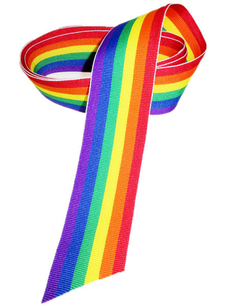 Gay Pride Regenbogen Stoffband Geschenkband - breit
