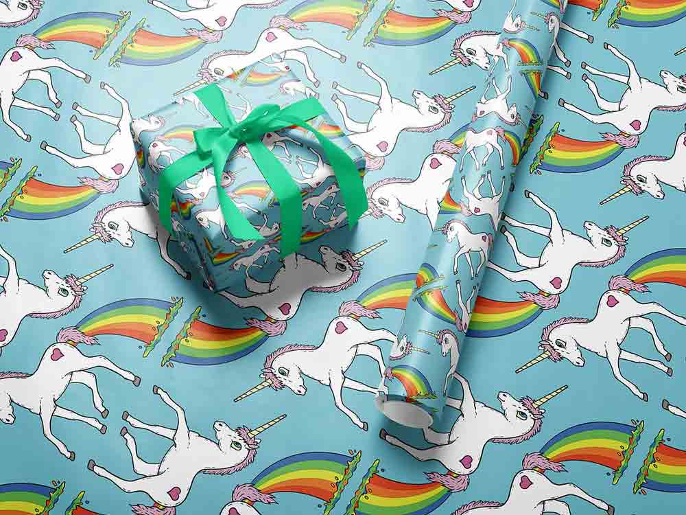 Geschenkpapier 70x50cm PRIDE UNICORN