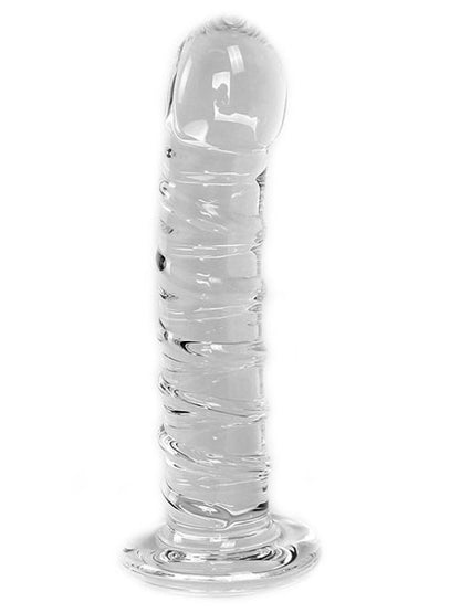 Dildo aus Glas - Penisform Gewindeschaft 15,5cm - klar