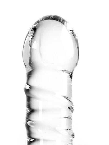 Dildo aus Glas - Penisform Gewindeschaft 15,5cm - klar