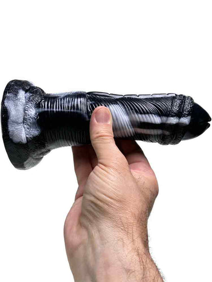 GRAFFITI Dildo NOX 18x6cm weiss-schwarz
