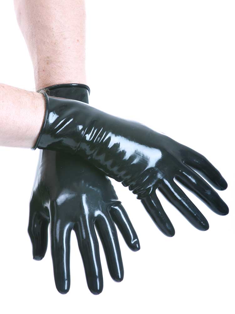 Gummi-Handschuhe bis Handgelenk DÜNN schwarz
