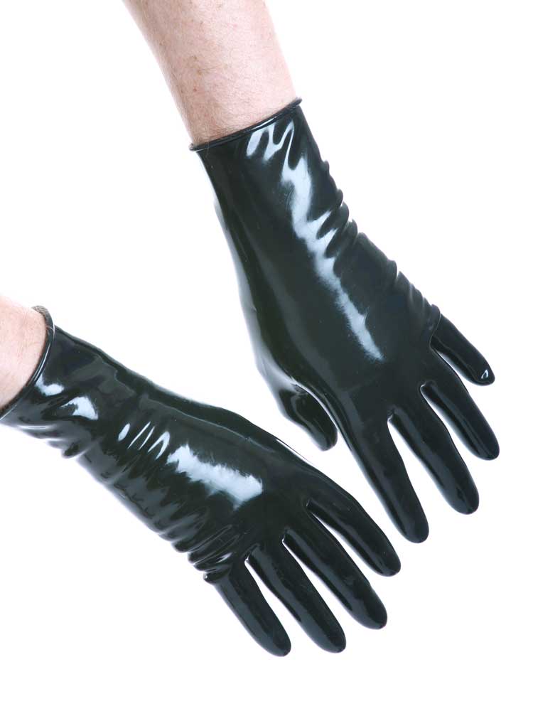 Gummi-Handschuhe bis Handgelenk DÜNN schwarz