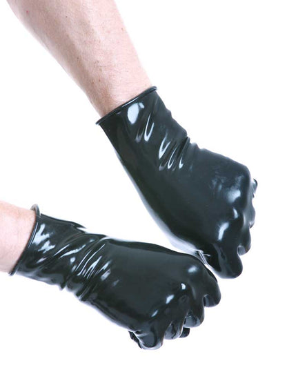 Gummi-Handschuhe bis Handgelenk DÜNN schwarz