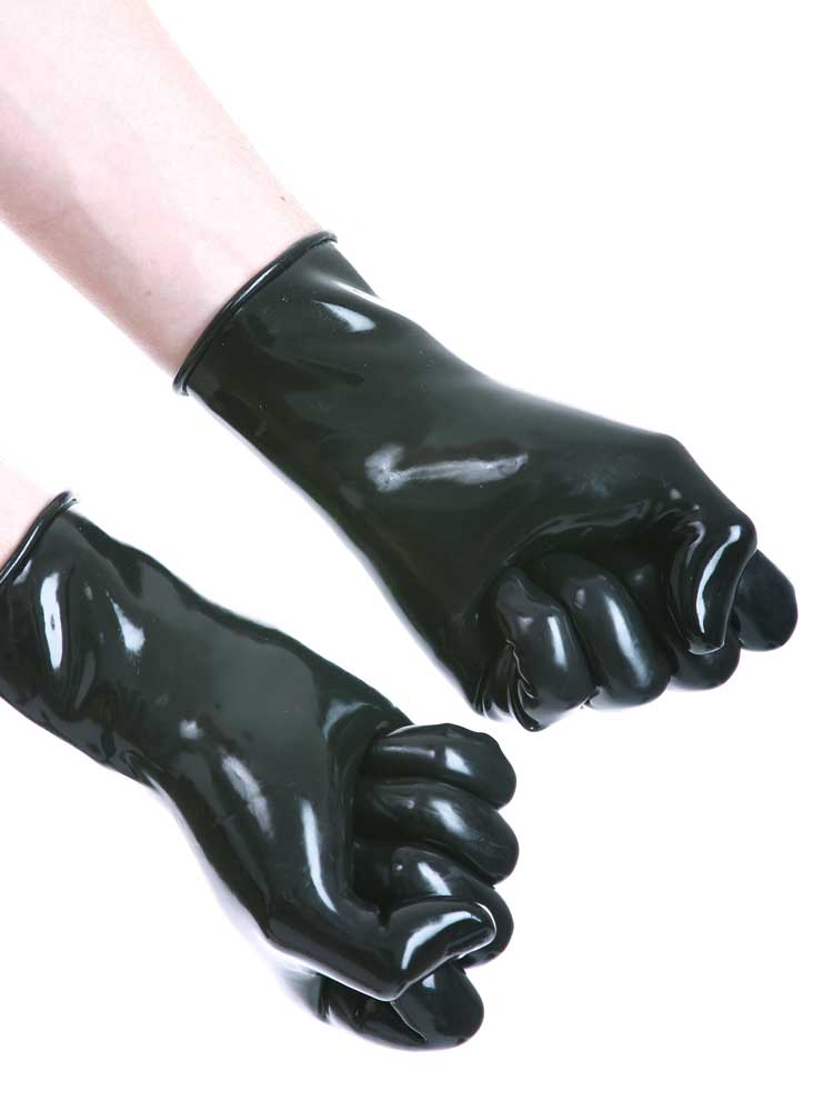 Gummi-Handschuhe bis Handgelenk DÜNN schwarz