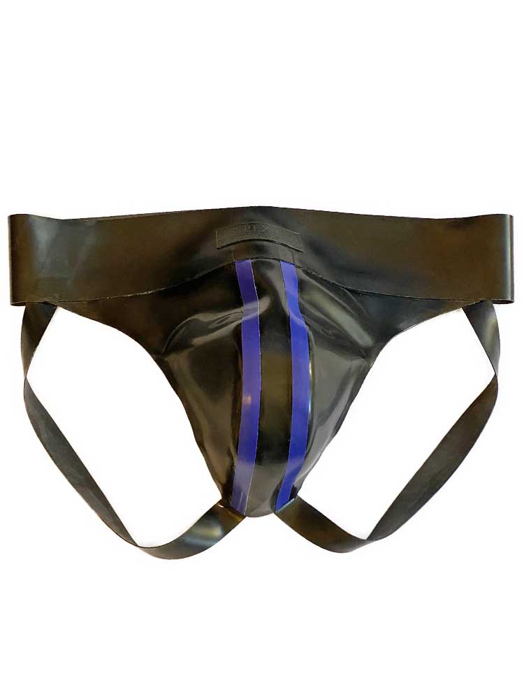 Gummi-Jock-Strap SPEXTER - zwei blauen Streifen