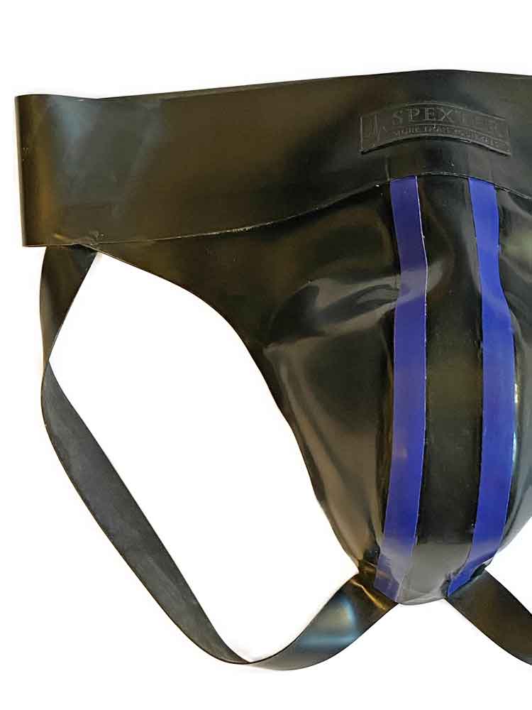 Gummi-Jock-Strap SPEXTER - zwei blauen Streifen