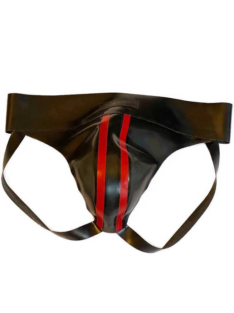 Gummi-Jock-Strap SPEXTER - zwei rote Streifen