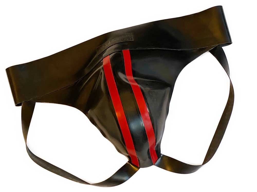 Gummi-Jock-Strap SPEXTER - zwei rote Streifen