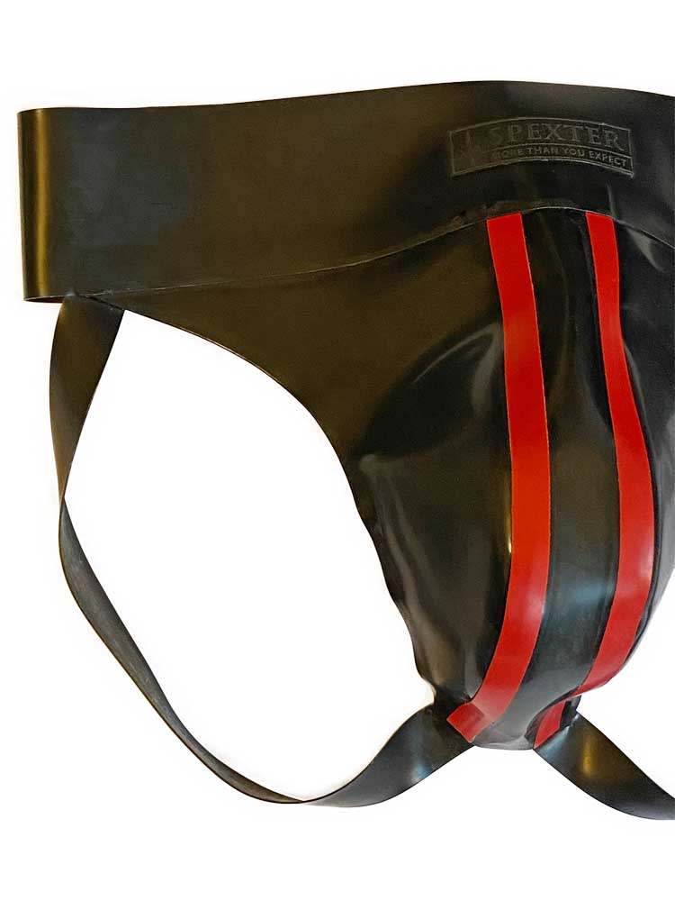 Gummi-Jock-Strap SPEXTER - zwei rote Streifen