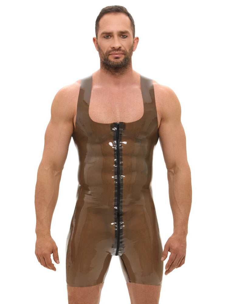 Gummi-Kurzanzug Jumpsuit - smokey