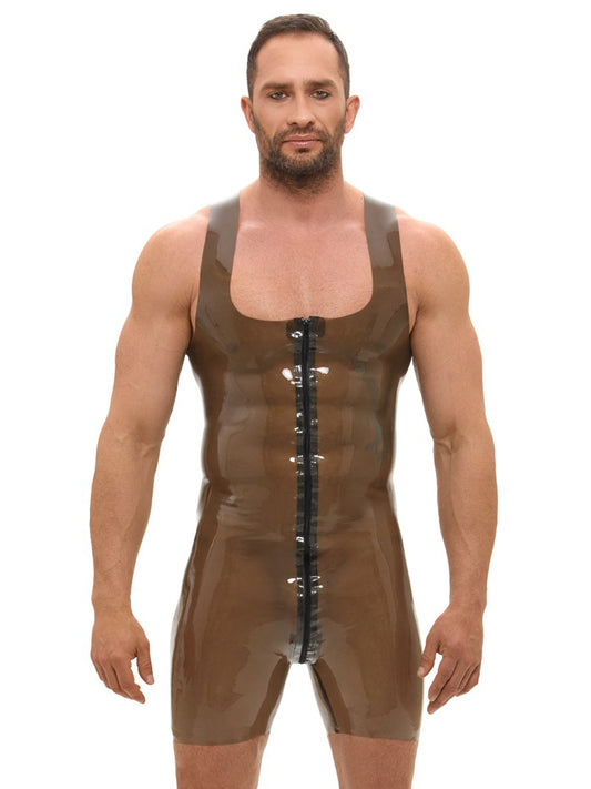 Gummi-Kurzanzug Jumpsuit - smokey
