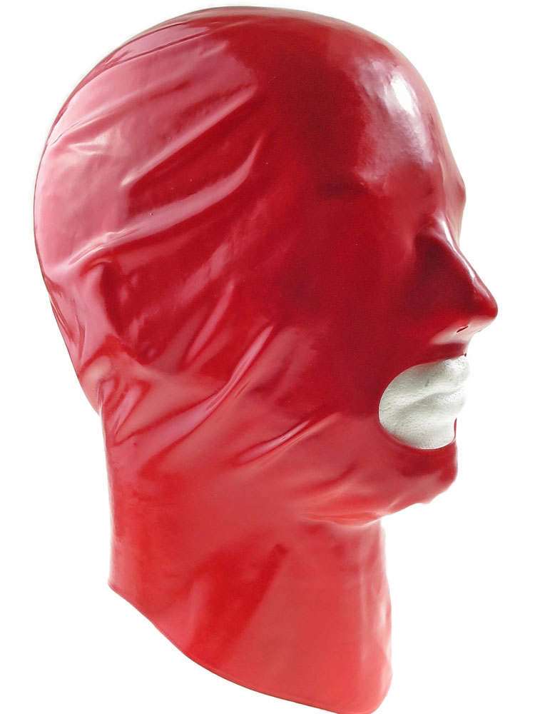 Gummi-Maske MIT Mundöffnung - rot