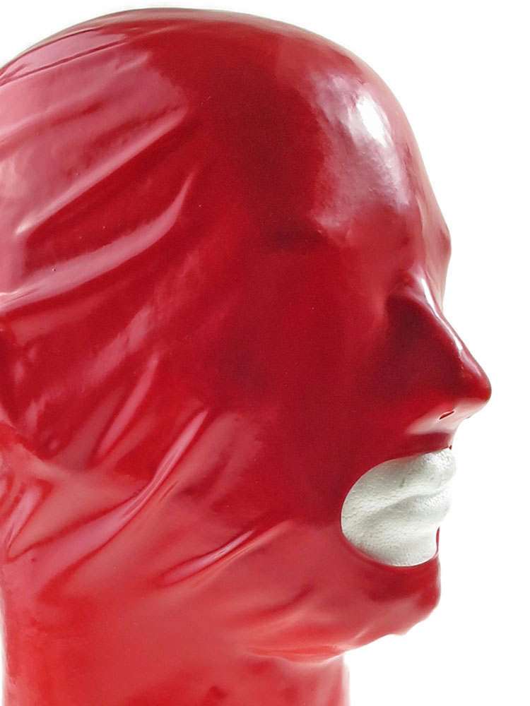 Gummi-Maske MIT Mundöffnung - rot