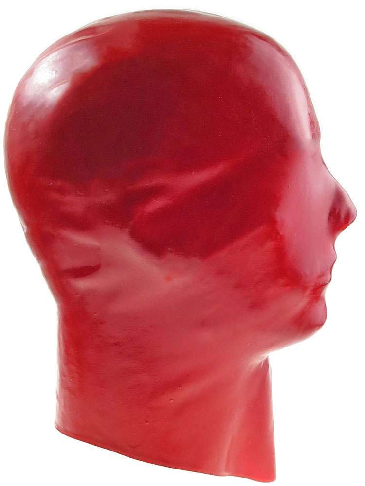 Gummi-Maske OHNE Augen- und Mundöffnung - rot