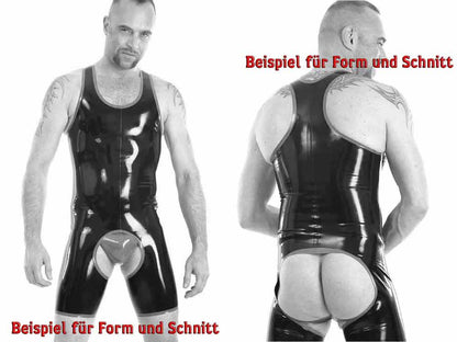 SPEXTER Rubber Trägeranzug offen orange transparent - schwarz