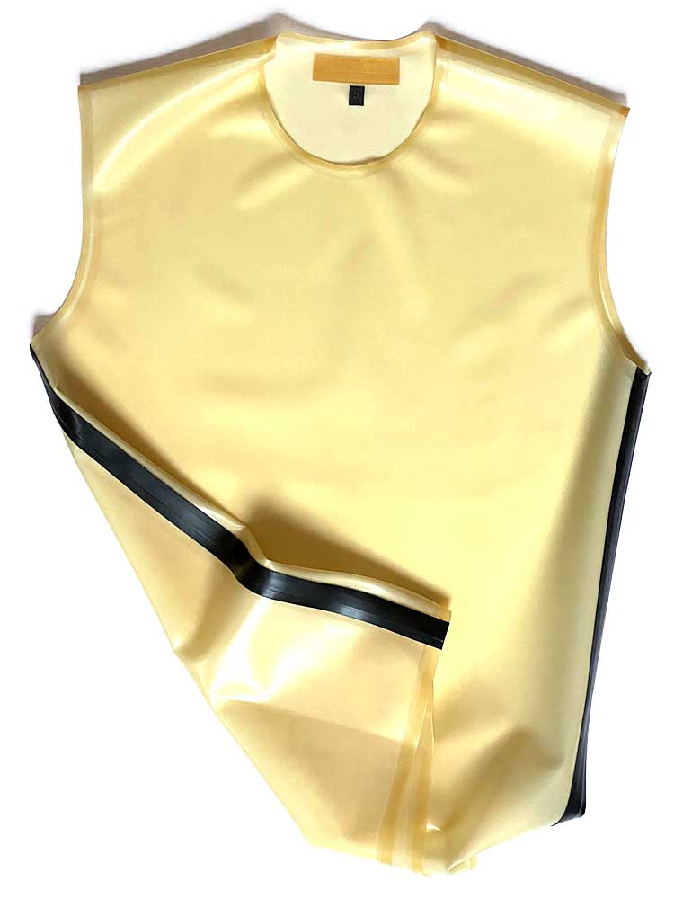 SPEXTER Rubber T-Shirt ohne Arm transparent - schwarze Streifen
