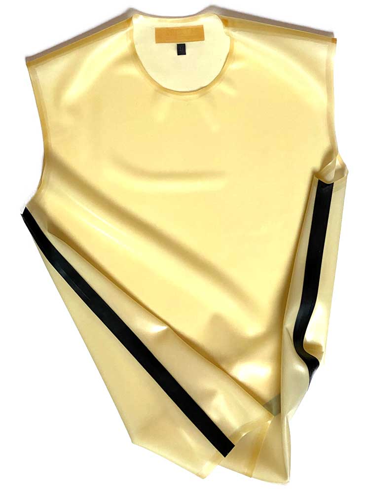 SPEXTER Rubber T-Shirt ohne Arm transparent - schwarze Streifen