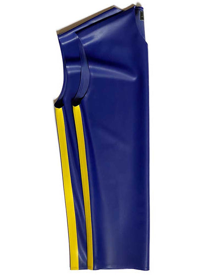 SPEXTER Rubber T-Shirt ohne Arm blau - gelbe Streifen