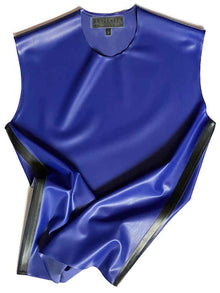 SPEXTER Rubber T-Shirt ohne Arm blau - schwarze Streifen