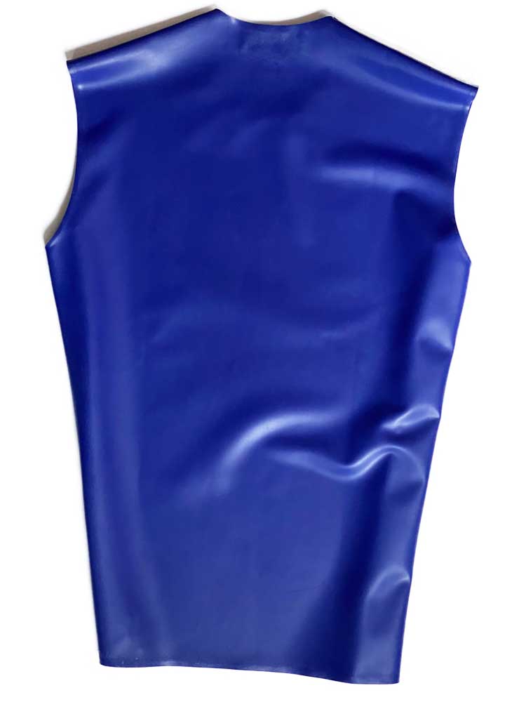SPEXTER Rubber T-Shirt ohne Arm blau - schwarze Streifen