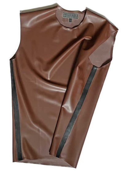 SPEXTER Rubber T-Shirt ohne Arm braun - schwarze Streifen