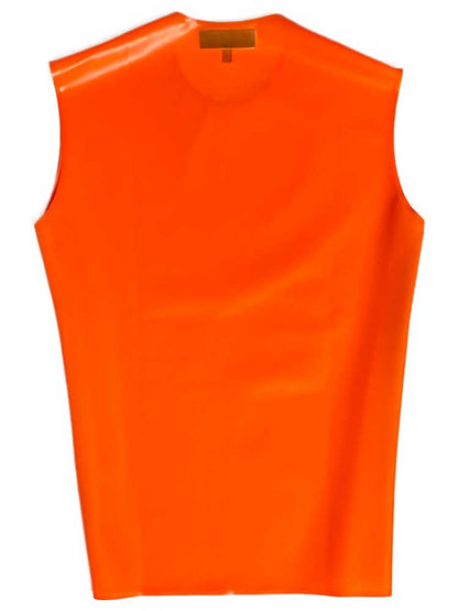SPEXTER Rubber T-Shirt ohne Arm orange - schwarze Streifen