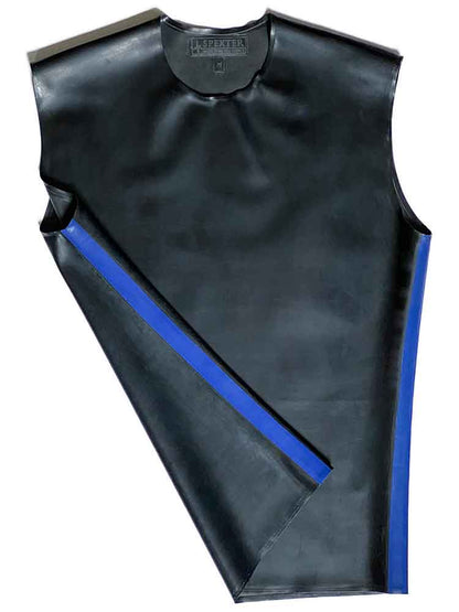 SPEXTER Rubber T-Shirt ohne Arm schwarz - blaue Streifen