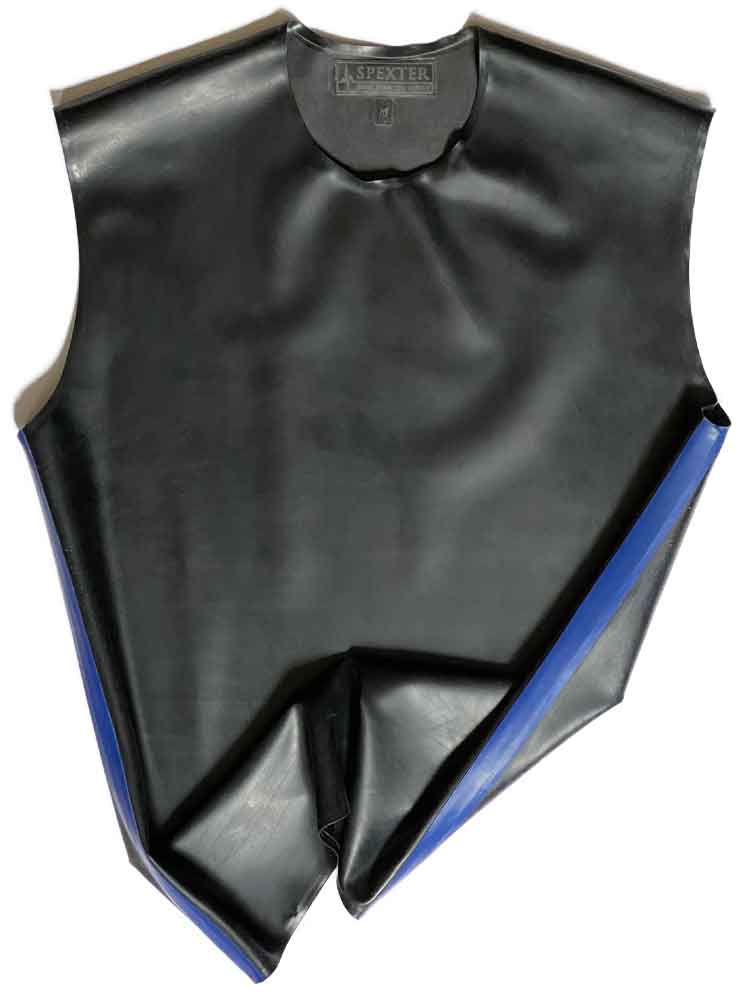 SPEXTER Rubber T-Shirt ohne Arm schwarz - blaue Streifen