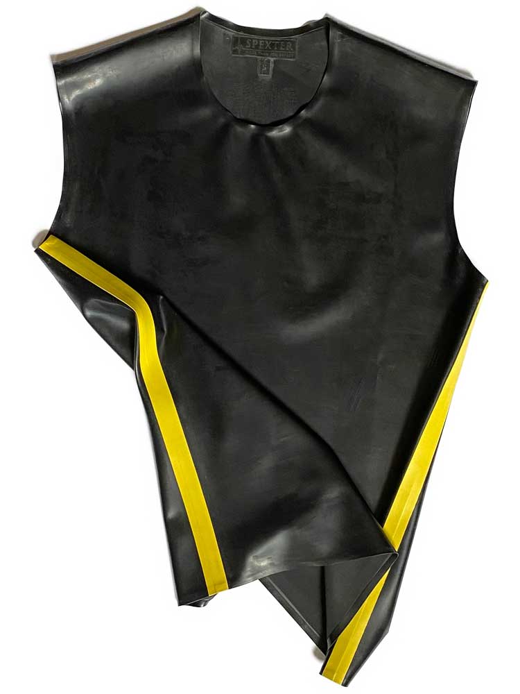SPEXTER Rubber T-Shirt ohne Arm schwarz - gelbe Streifen