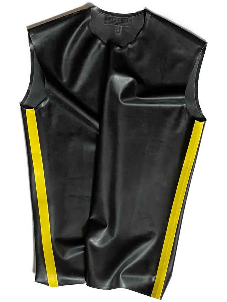 SPEXTER Rubber T-Shirt ohne Arm schwarz - gelbe Streifen