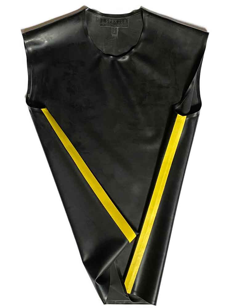 SPEXTER Rubber T-Shirt ohne Arm schwarz - gelbe Streifen