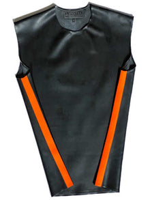 SPEXTER Rubber T-Shirt ohne Arm schwarz - orange Streifen