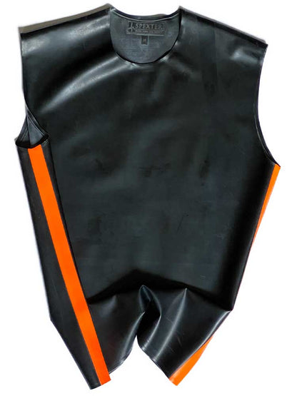 SPEXTER Rubber T-Shirt ohne Arm schwarz - orange Streifen