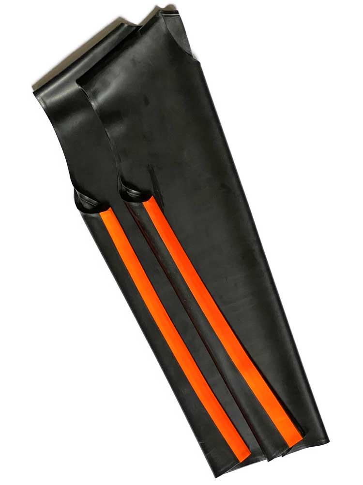 SPEXTER Rubber T-Shirt ohne Arm schwarz - orange Streifen
