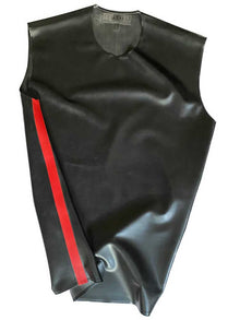 SPEXTER Rubber T-Shirt ohne Arm schwarz - rote Streifen