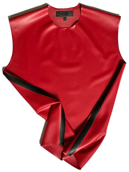 SPEXTER Rubber T-Shirt ohne Arm rot - schwarze Streifen