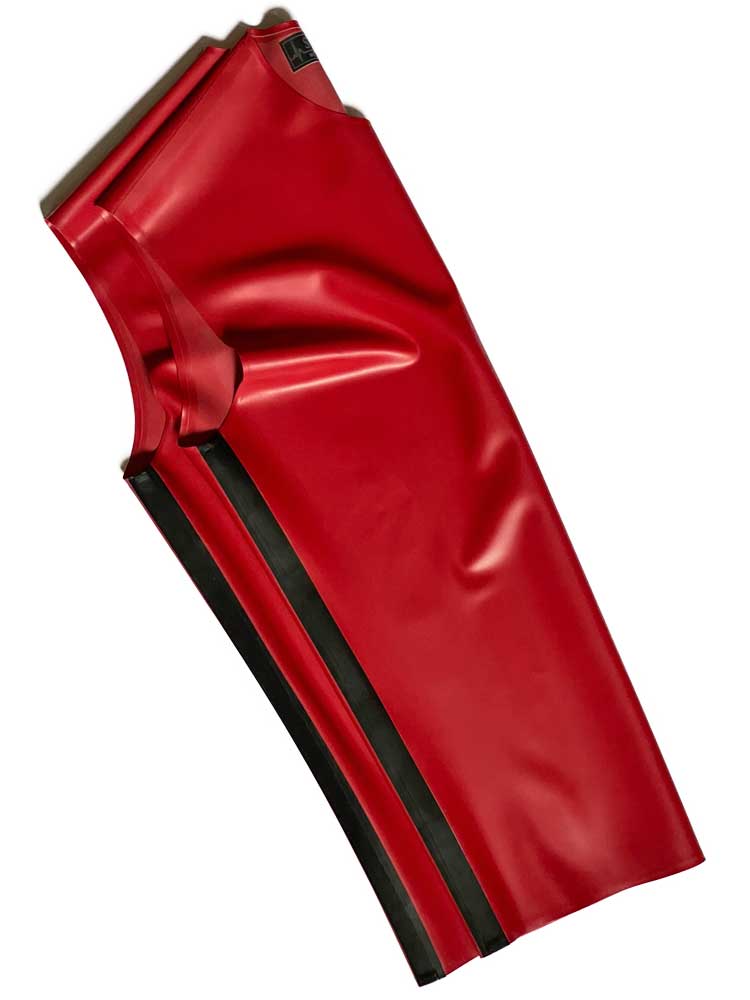 SPEXTER Rubber T-Shirt ohne Arm rot - schwarze Streifen