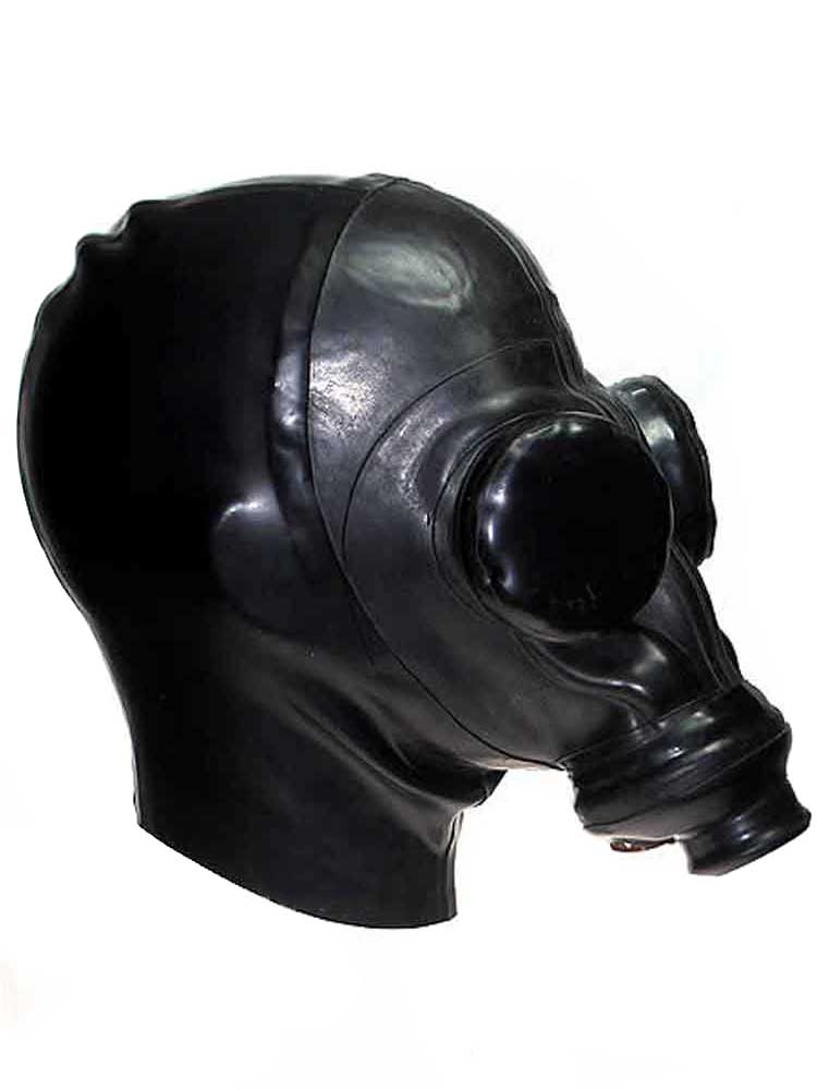 Gummi-Gasmasken-Haube mit Augenklappen