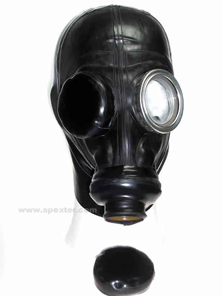 Gummi-Gasmasken-Haube mit Augenklappen
