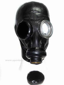 Gummi-Gasmasken-Haube mit Augenklappen