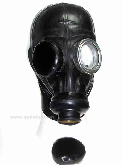Gummi-Gasmasken-Haube mit Augenklappen