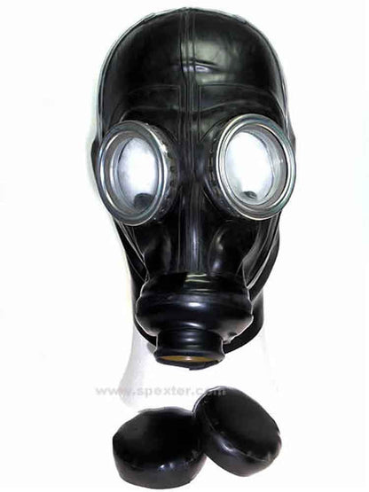 Gummi-Gasmasken-Haube mit Augenklappen