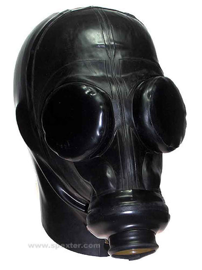 Gummi-Gasmasken-Haube mit Augenklappen