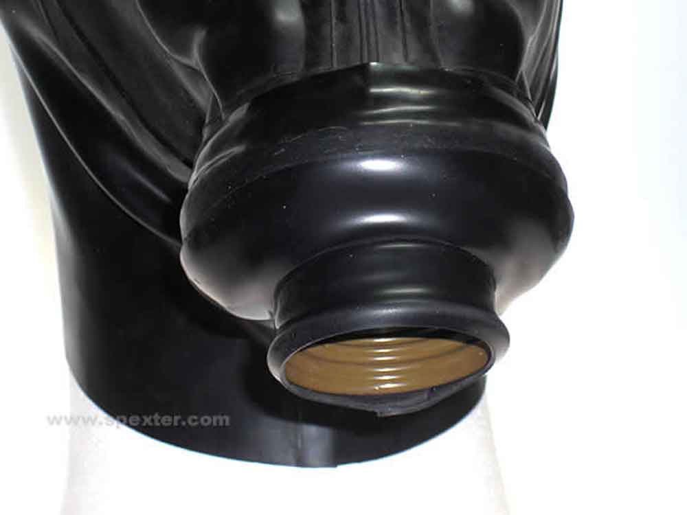 Gummi-Gasmasken-Haube mit Augenklappen