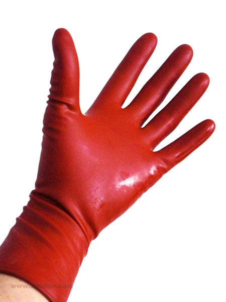 Gummi-Handschuhe - kurz - rot