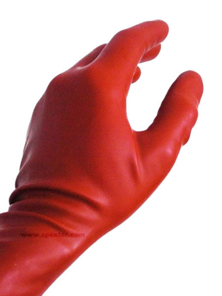 Gummi-Handschuhe - kurz - rot