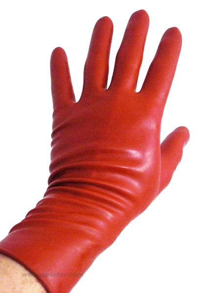 Gummi-Handschuhe - kurz - rot
